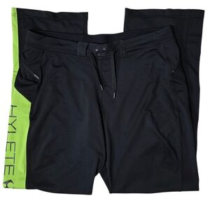 Hylete Large Black & Lime Green Workout Fitness Pants 32 inseam